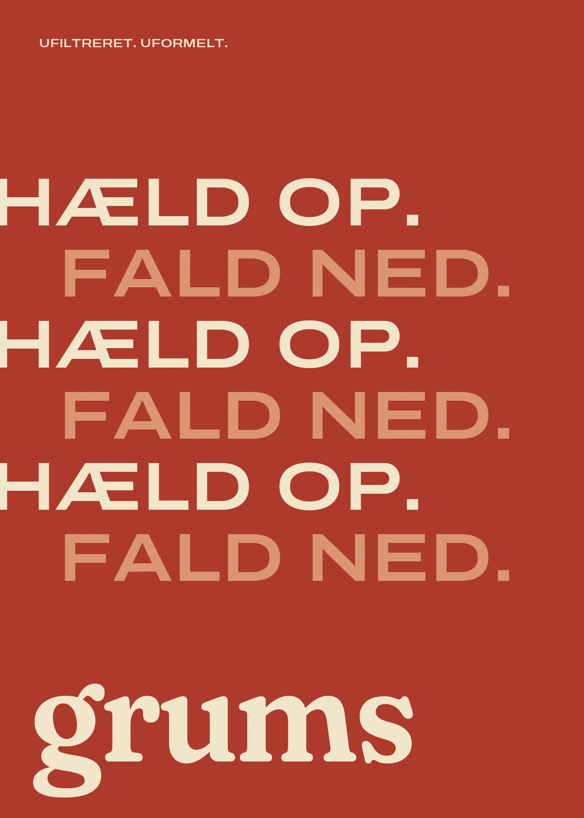 Hæld op. Fald ned. — Grums poster